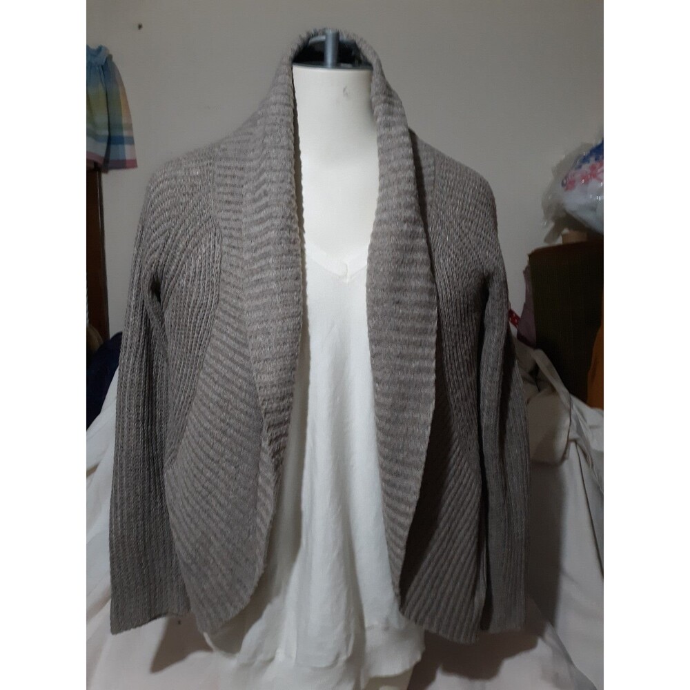 Womens Philomena Petti NY ribbed shawl collar open front cardigan sz Sm